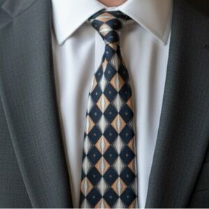 Covington Geometric Tie in black and orange